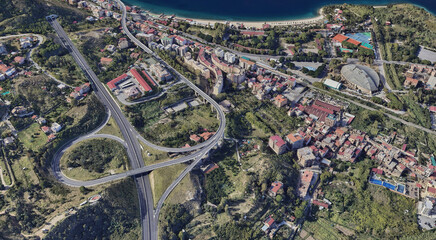Reggio Calabria's Coastline from Above: Ionian Sea and Urban Landscape