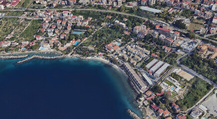 Reggio Calabria's Coastline from Above: Ionian Sea and Urban Landscape