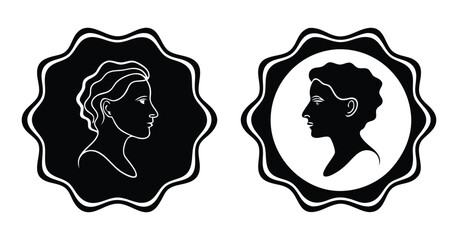 cameo silhouette vector on white background