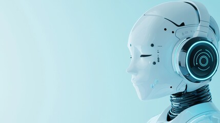 Futuristic Robot or Portrait in Sleek Metallic Design