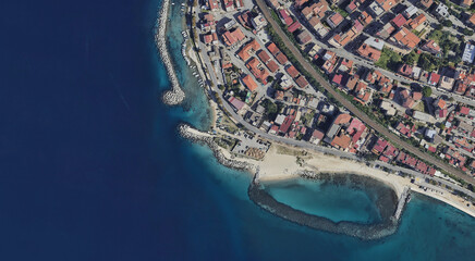 Reggio Calabria's Coastline from Above: Ionian Sea and Urban Landscape