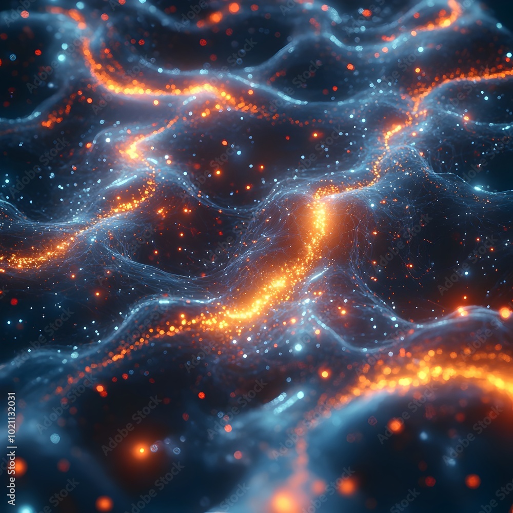 Poster mesmerizing futuristic neural network illuminating digital landscape intricate pulsing neural web of