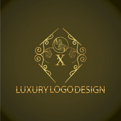 Web creative initial x latter logo design with modern business vector template, luxury x latter  logo , creative isolate  x monogram latter logo , crow logo , royal logo with golden color 