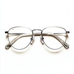 Elegant Metal Framed Glasses Against a White Background