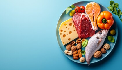 Infographic of calories and macronutrients for healthy diet, flat design illustration