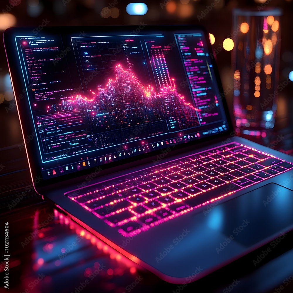 Aufkleber Sleek and modern cloud computing dashboard showcasing effortless file transfers to sprawling digital storage networks a techno organic user interface