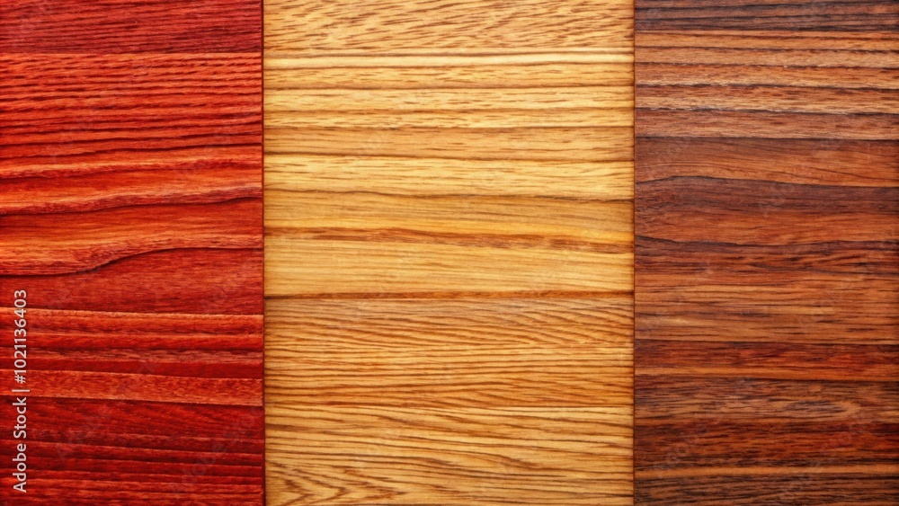 Poster three wood panels displaying variations in grain and color