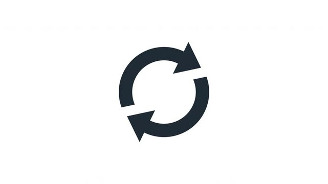 Black refresh reload icon animation video