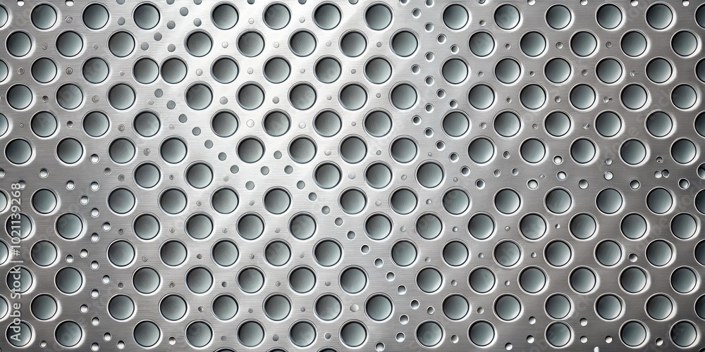 Poster Abstract Circular Pattern of Perforated Metal with Subtle Lighting