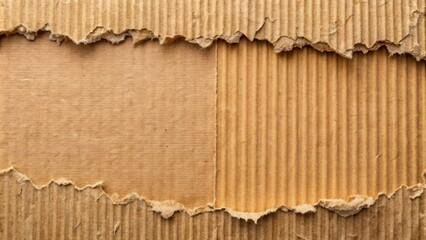 Torn Cardboard Texture with a Ruptured Surface and a Textured Design