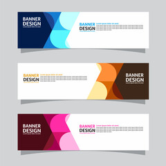 Vector set of landscape banner background design concept. Colorful background business layout template