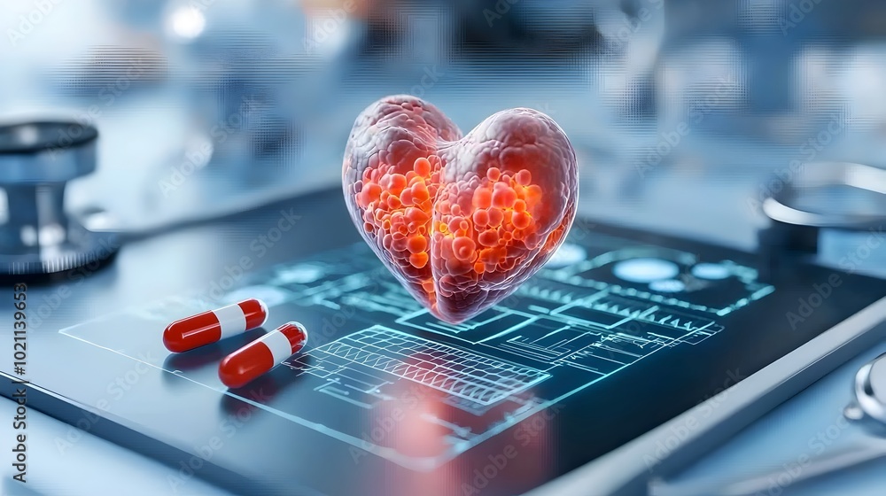 Poster sophisticated medical technology hub with hyper detailed futuristic imaging systems innovative drug 