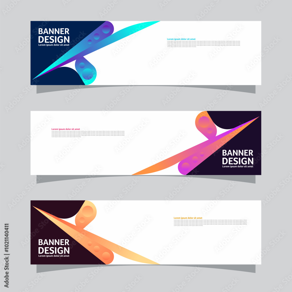 Canvas Prints vector set of landscape banner background design concept. colorful background business layout templa