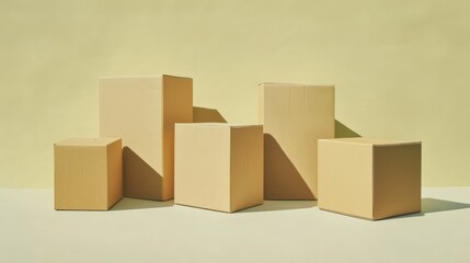 Obraz premium The Arrangement of Cardboard Boxes