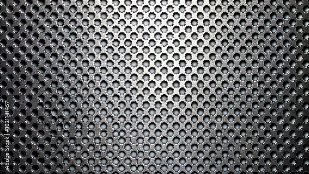 Aufkleber abstract metal sheet with circular perforations in a geometric pattern