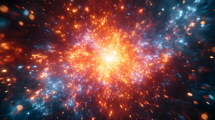 Fototapeta premium Abstract Background with Red and Blue Lights