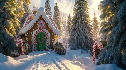 The Gingerbread House in Winter