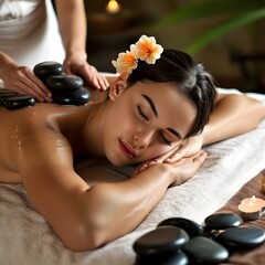 woman relaxing in spa salon