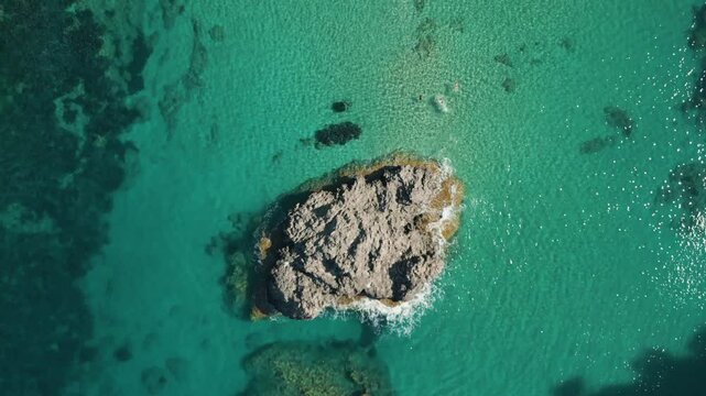 Beautiful aerial view of Alonaki Fanariou beach in Greece