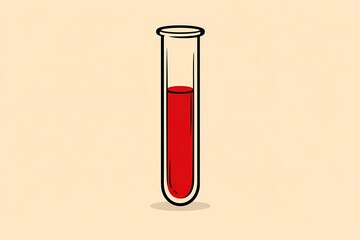 Blood test tube for analysis, set against a medical laboratory background, great for healthcare, diagnostics, and clinical illustrations.