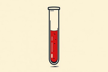 Blood test tube for analysis, set against a medical laboratory background, great for healthcare, diagnostics, and clinical illustrations.