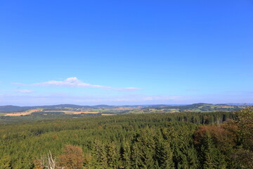 Pasecka Skala (Pasecka Rock) viewpoint located in Zdarske Vrchy, Bohemian-Moravian Highlands, Czech...