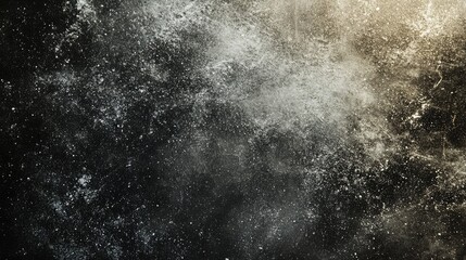 A mesmerizing abstract texture featuring splashes of white and gray against a dark background, evoking a sense of depth and mystery.