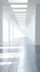 Fototapeta premium White Corridor with Skylights.