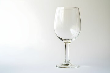 Fototapeta premium A clear wine glass on a simple background highlighting its elegant design and shape