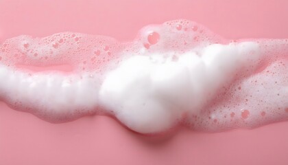 Fototapeta premium Shampoo foam with large, soft bubbles against a pastel-colored background