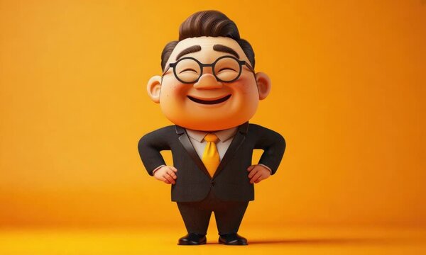 Smiling Cartoon Businessman