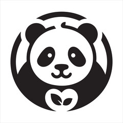Simple Panda silhouette vector illustration