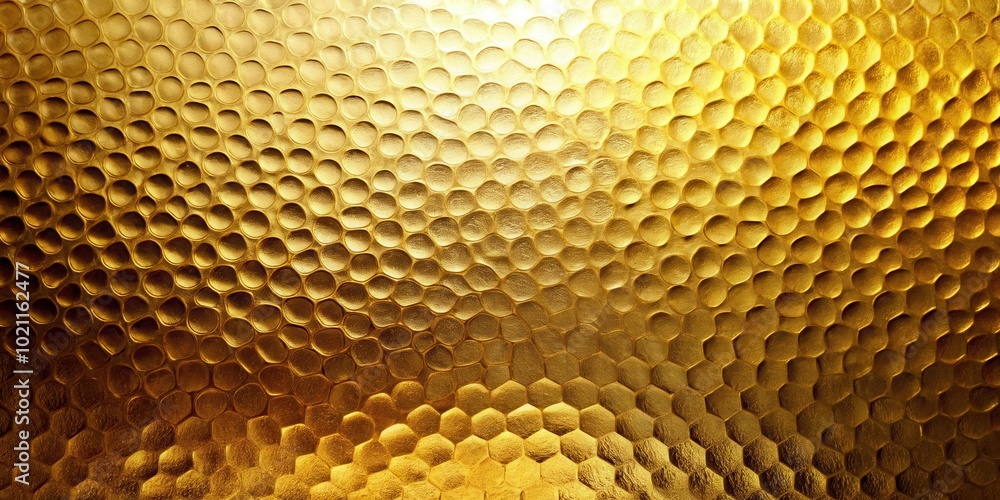 Poster Abstract Gold Texture with Circular and Hexagonal Patterns
