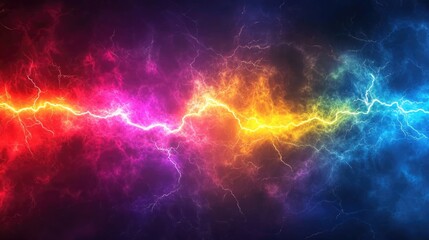 Vibrant electric energy in a spectrum of colors creating a dynamic and captivating visual.