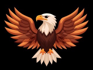 Obraz premium School shield with an eagle in the center, symbolizing strength and vision, shield school, eagle shield