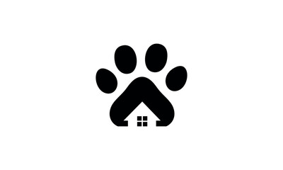 a graphic image with a pet house theme, on a white background. vector graphic base.