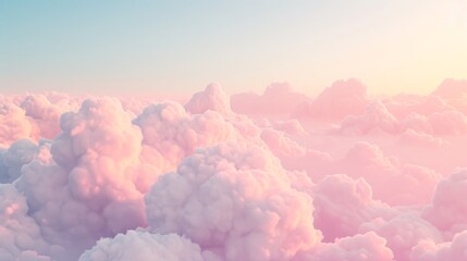 Dreamy Pink Cloudscape: A Sunset Above the Clouds