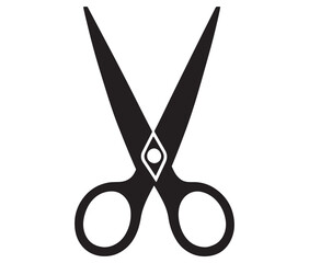 Scissors isolated on white background, Scissors icon design, Silhouette scissors icon