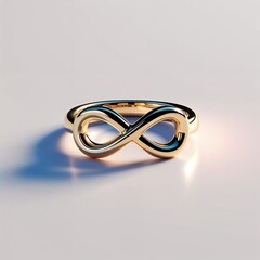 14k gold infinity symbol ring meaningful and stylish on plain white background