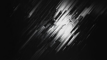 Abstract image featuring dynamic black and white streaks creating a sense of movement and depth.