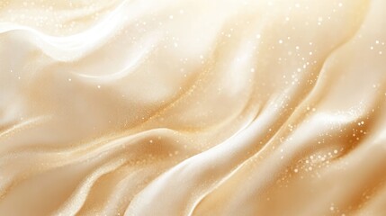 Smooth, shimmering golden fabric flowing gently, creating an elegant and luxurious appearance.