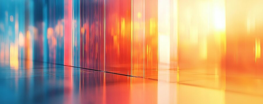 Layered glass textures with smooth transitions, gentle light reflections, ambient effect, abstract digital art