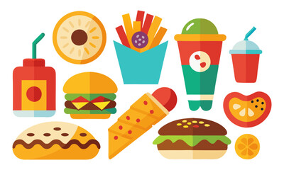 Download Sketch Fast Food Meals Isolated Vector Icons Ice Cream In Waffle Cone, Soda Drink With Ice Cubes And Burger With French Fries . This Icon Concept Isolated Premium Vector. 