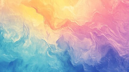 A vibrant abstract artwork featuring soft swirls of pink, orange, and blue hues, creating a dreamy and tranquil atmosphere.