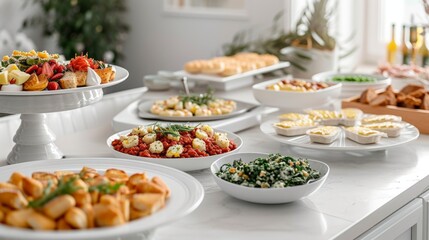 Fototapeta premium A Delicious Food Spread: Appetizers for a Dinner Party