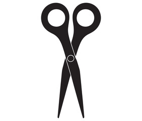 Scissors isolated on white background, Scissors icon design, Silhouette scissors icon