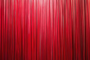 red theater curtain that dropped down as a straight line. Background for inserting text, empty spaces. Isolated on white background with generative ai