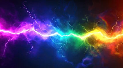 A vibrant spectrum of lightning arts in a dazzling display of colors and energy.