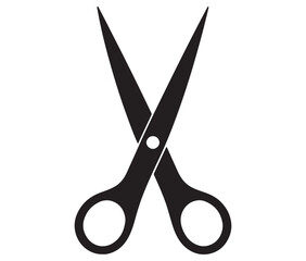 Scissors isolated on white background, Scissors icon design, Silhouette scissors icon