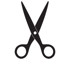 Scissors isolated on white background, Scissors icon design, Silhouette scissors icon
